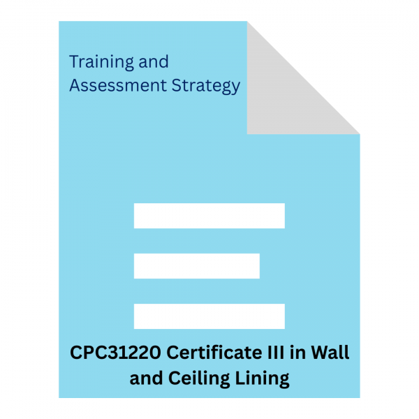 CPC31220 Certificate III in Wall and Ceiling Lining