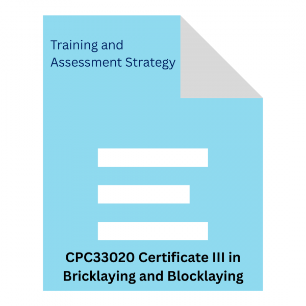 CPC33020 Certificate III in Bricklaying and Blocklaying